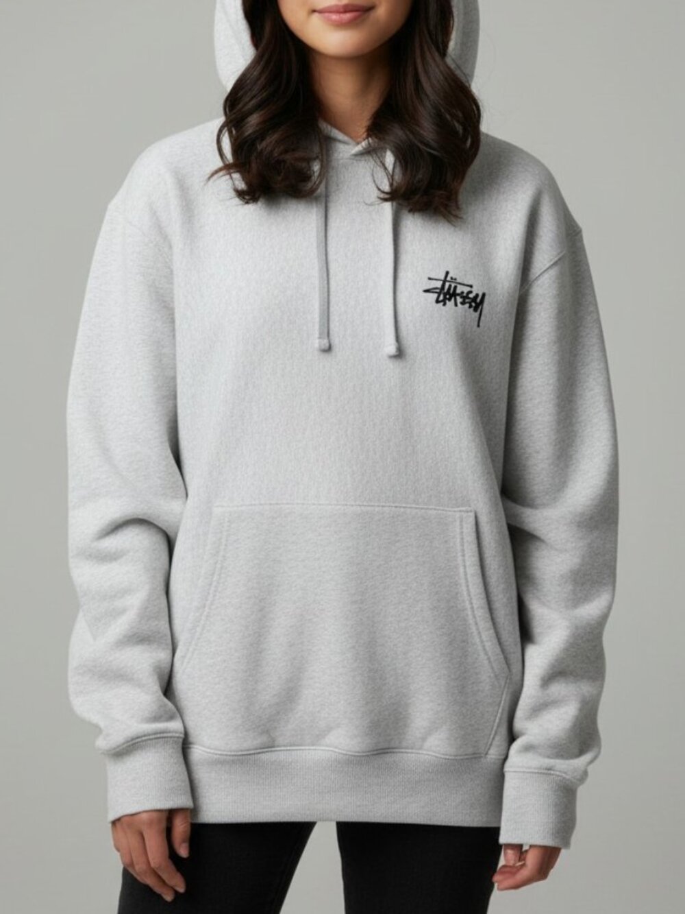 RARE Stüssy "Kira" Kiss Hoodie, NWT - Ash Heather - Large